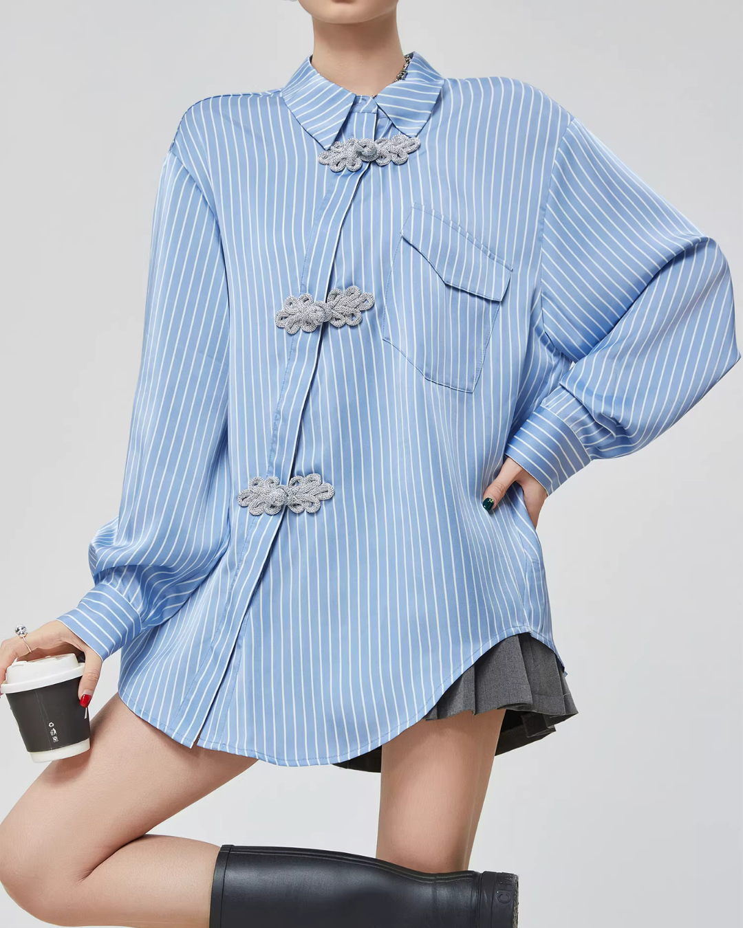 Chinese-Style Long-Sleeve Shirt Chinese-Style Long-Sleeve Shirt