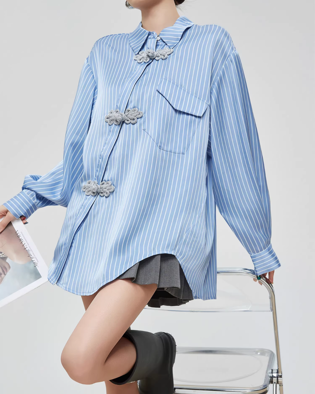 Chinese-Style Long-Sleeve Shirt Chinese-Style Long-Sleeve Shirt