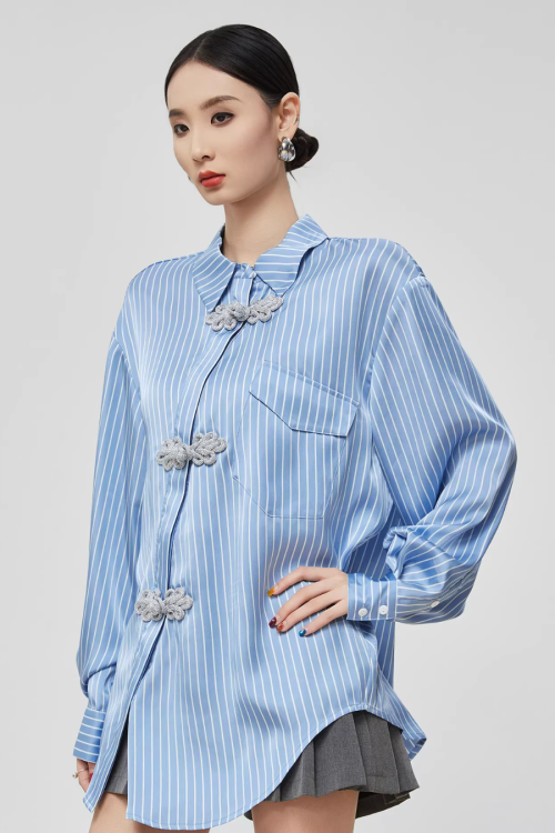 Chinese-Style Long-Sleeve Shirt