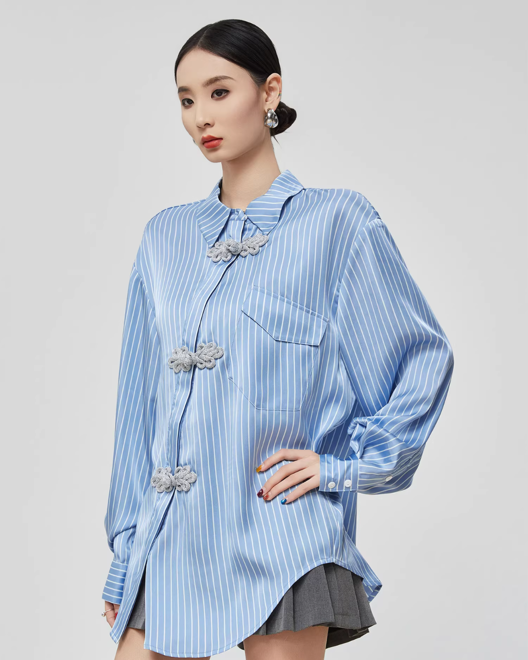 Chinese-Style Long-Sleeve Shirt Chinese-Style Long-Sleeve Shirt