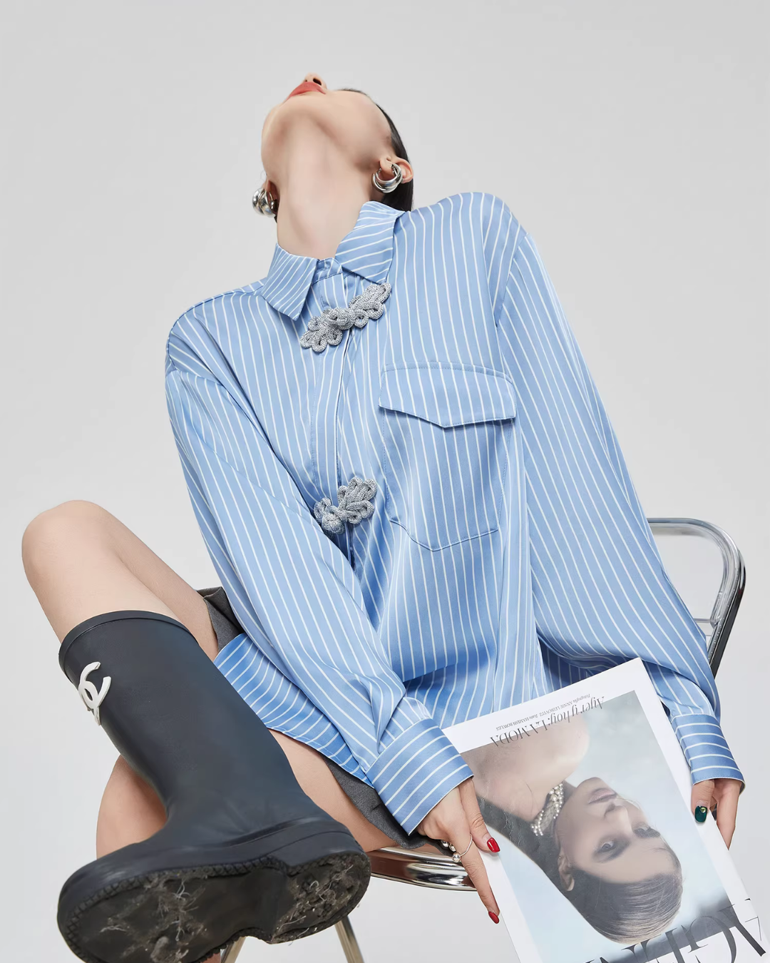 Chinese-Style Long-Sleeve Shirt Chinese-Style Long-Sleeve Shirt