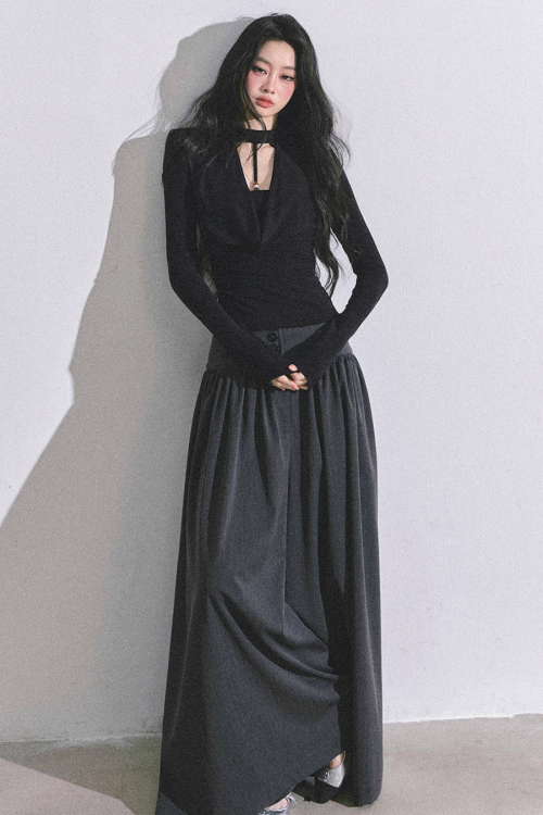 Choker Style Long Sleeve Top