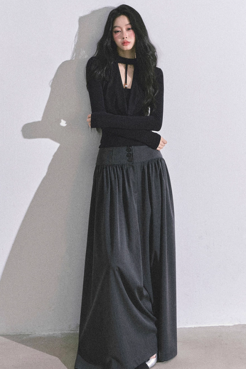 Choker Style Long Sleeve Top