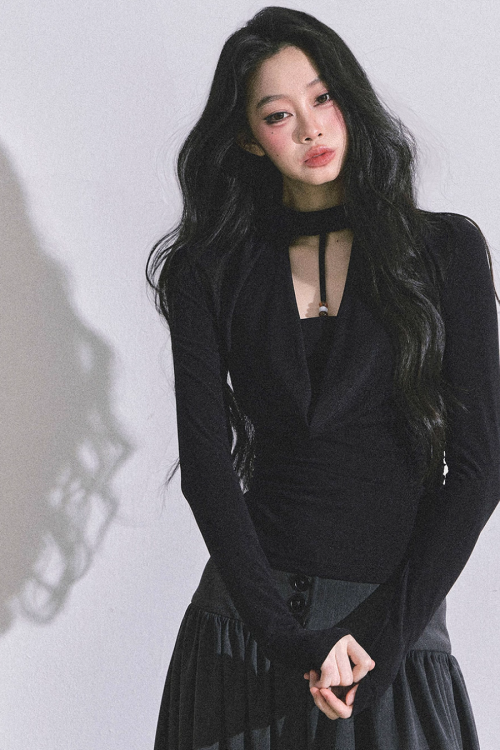 Choker Style Long Sleeve Top