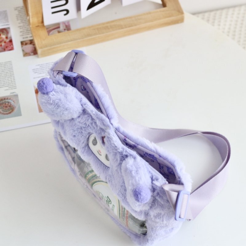 Cinnamoroll Transparent Crossbody Bag for Plushies and Pins Cinnamoroll Transparent Crossbody Bag for Plushies and Pins