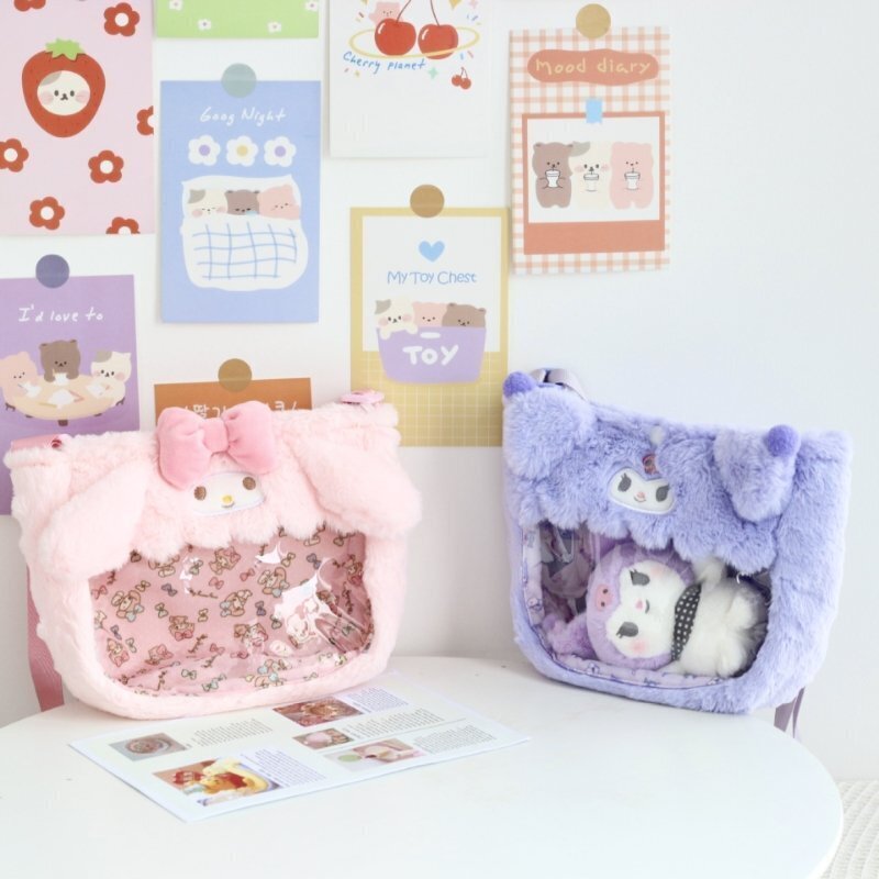 Cinnamoroll Transparent Crossbody Bag for Plushies and Pins Cinnamoroll Transparent Crossbody Bag for Plushies and Pins