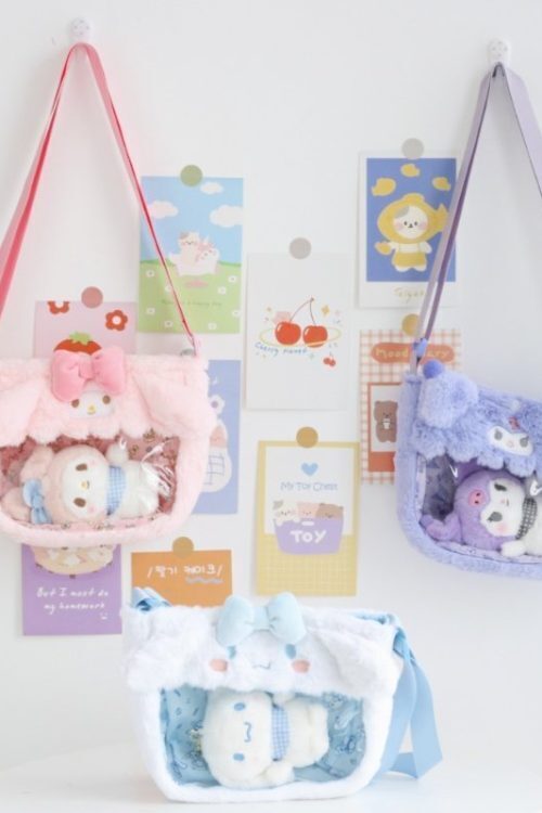 Cinnamoroll Transparent Crossbody Bag for Plushies and Pins