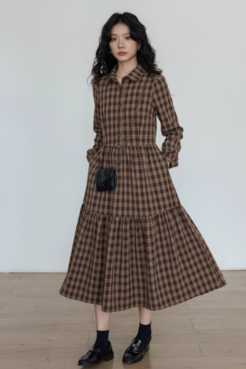 Classic Paid Long Dress