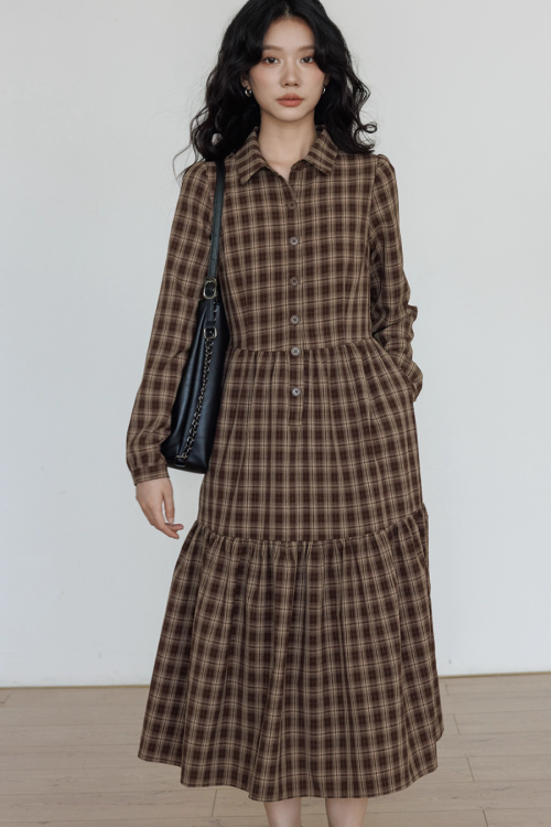 Classic Paid Long Dress