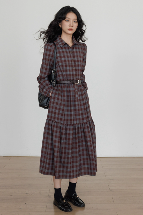 Classic Paid Long Dress