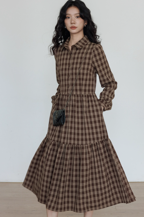 Classic Paid Long Dress