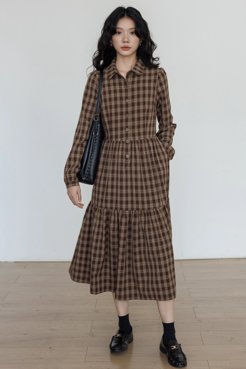 Classic Paid Long Dress