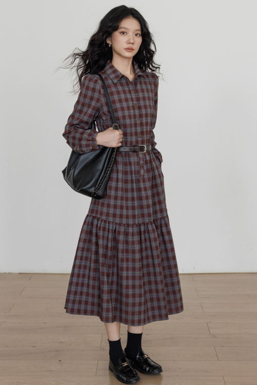 Classic Paid Long Dress