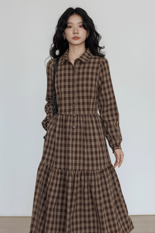 Classic Paid Long Dress