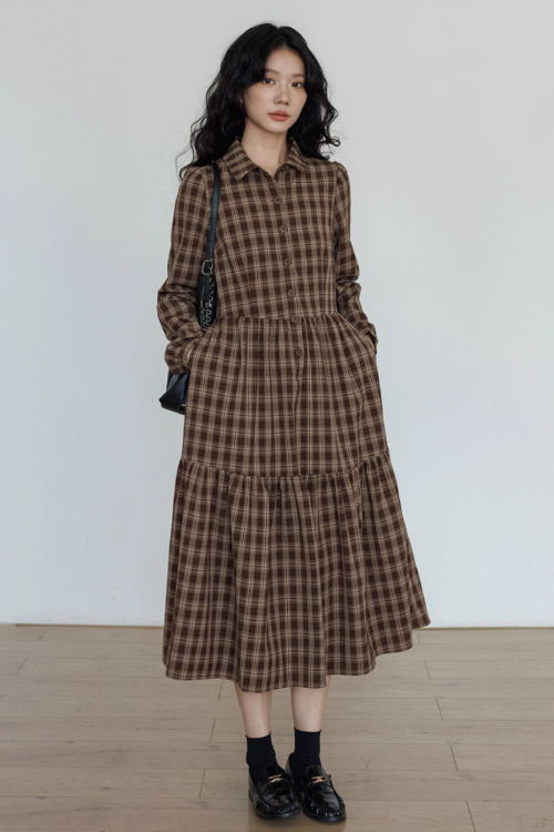 Classic Paid Long Dress