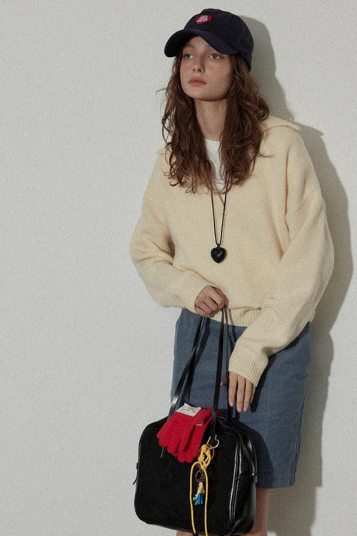 Collar Knit Casual Top