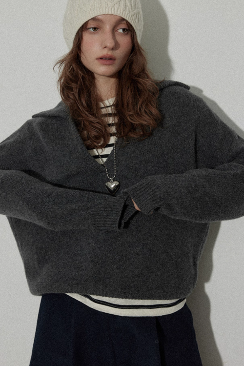 Collar Knit Casual Top