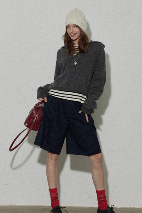 Collar Knit Casual Top