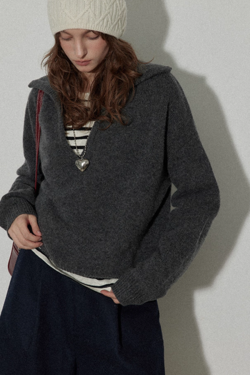 Collar Knit Casual Top