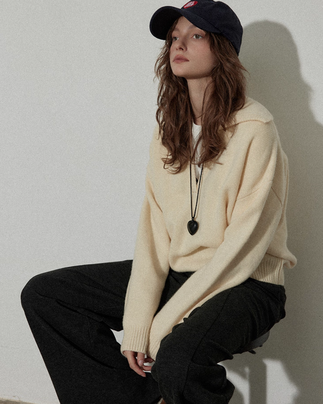 Collar Knit Casual Top Collar Knit Casual Top