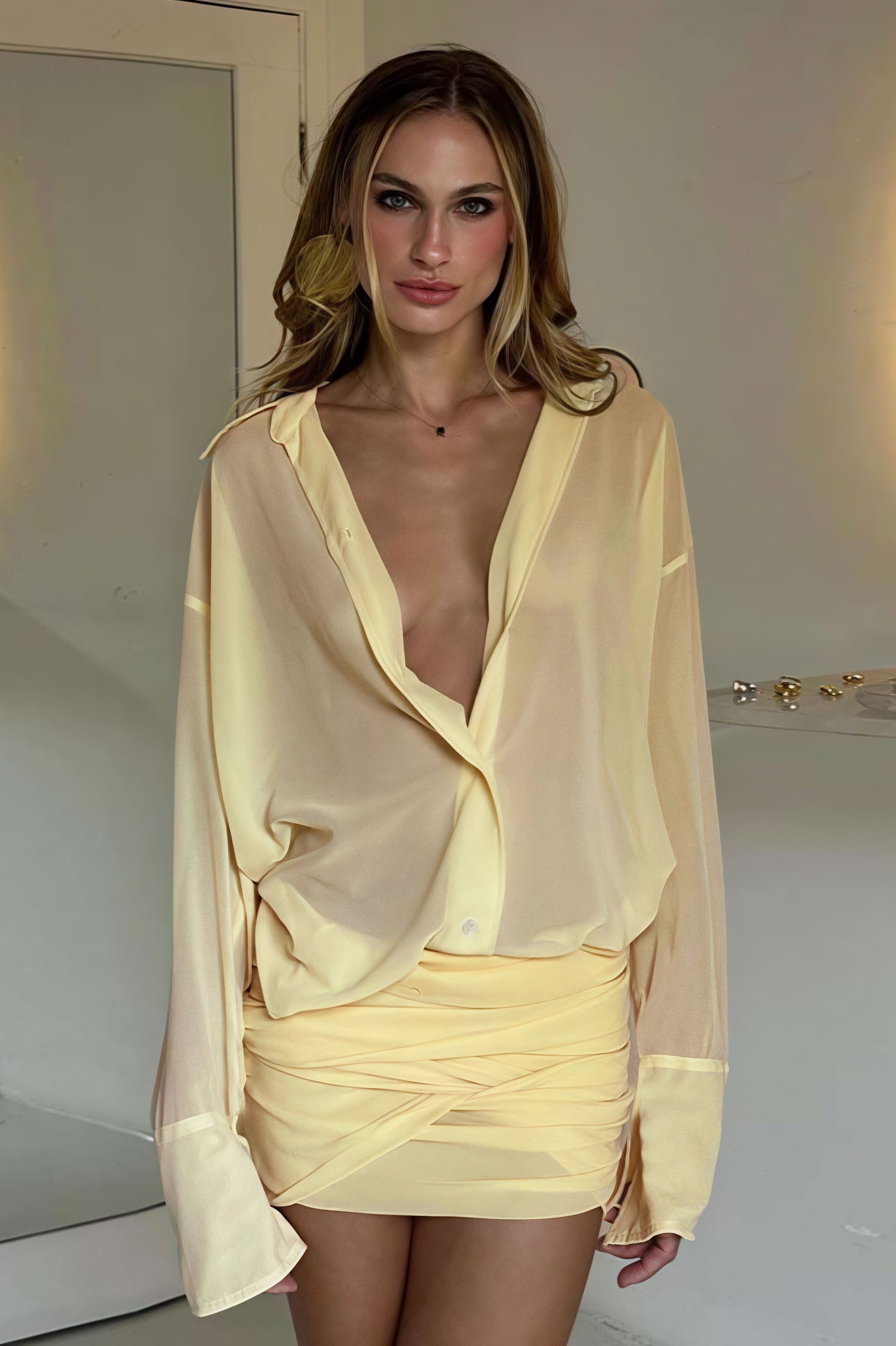 Collared Slim Fit Bodycon Shirt Mini Dress