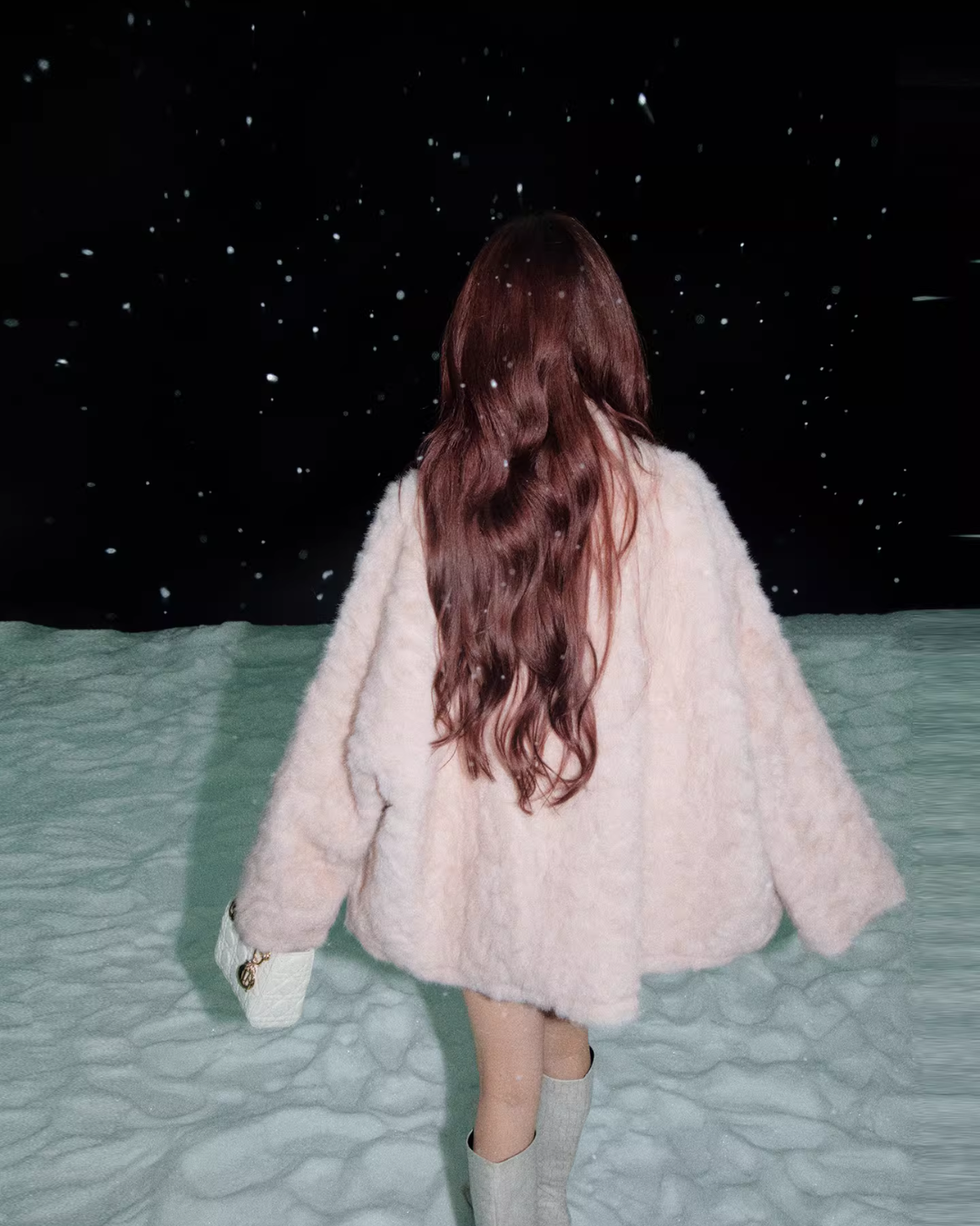 Collarless Fur Coat / Mini Skirt Collarless Fur Coat / Mini Skirt