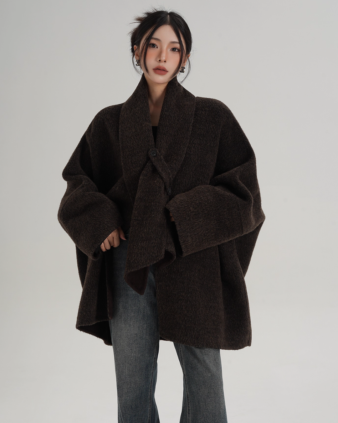 Collarless Wool Coat Collarless Wool Coat