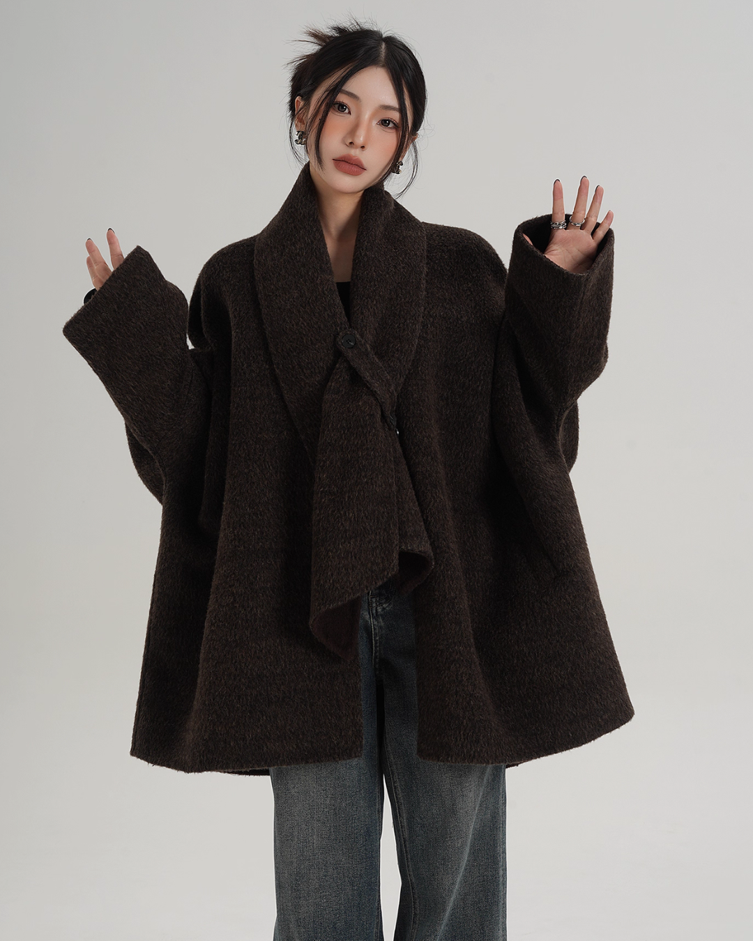Collarless Wool Coat Collarless Wool Coat