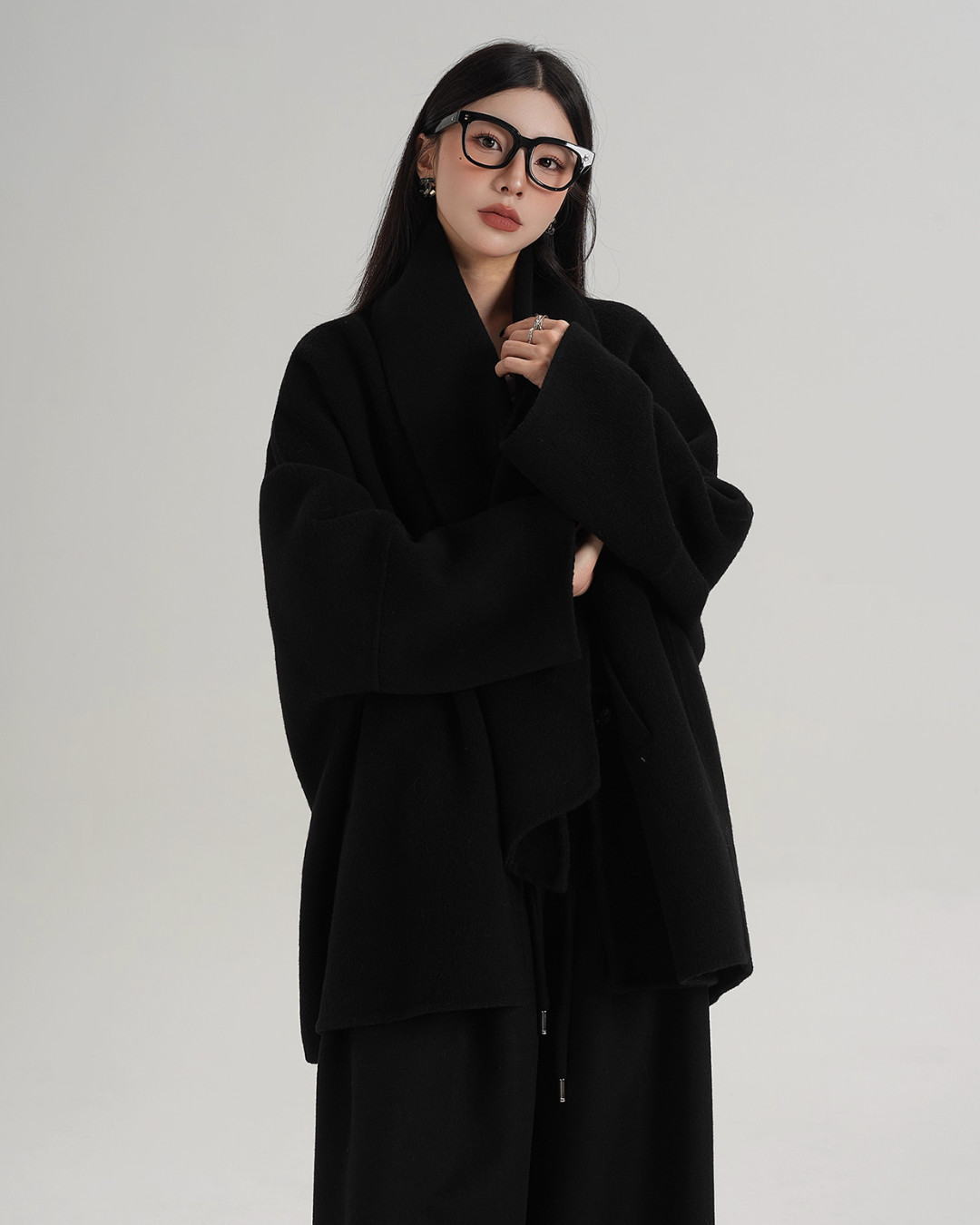 Collarless Wool Coat Collarless Wool Coat