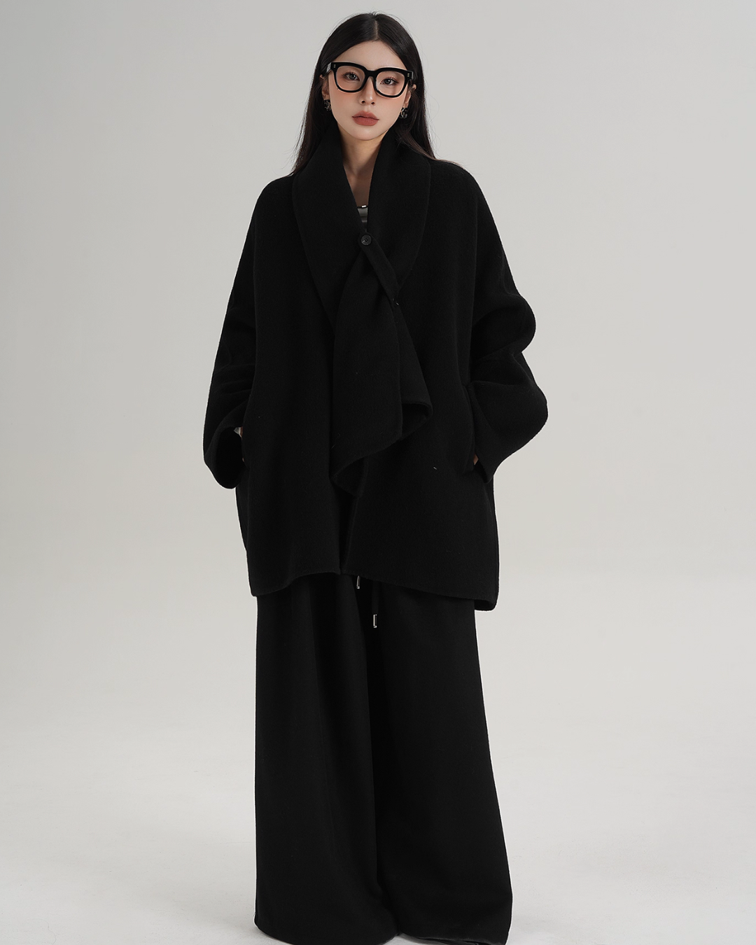 Collarless Wool Coat Collarless Wool Coat
