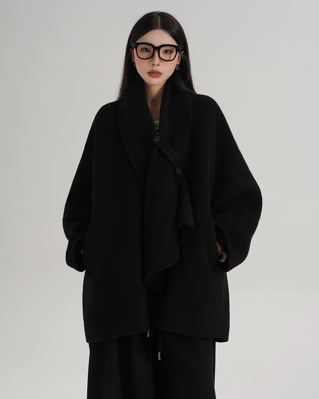 Collarless Wool Coat Collarless Wool Coat