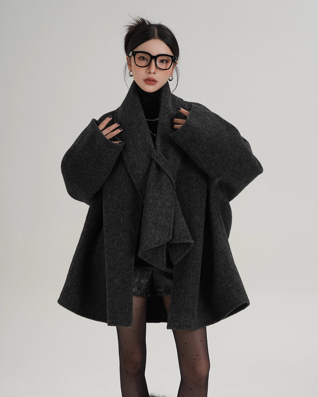 Collarless Wool Coat Collarless Wool Coat