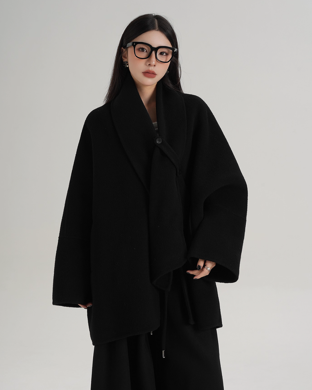 Collarless Wool Coat Collarless Wool Coat
