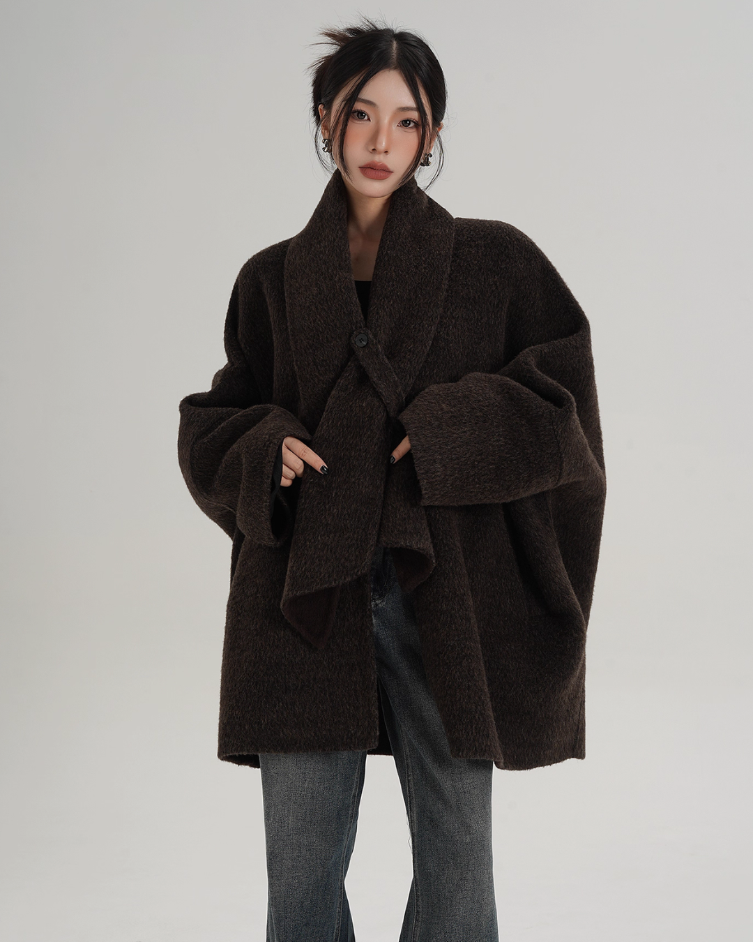 Collarless Wool Coat Collarless Wool Coat
