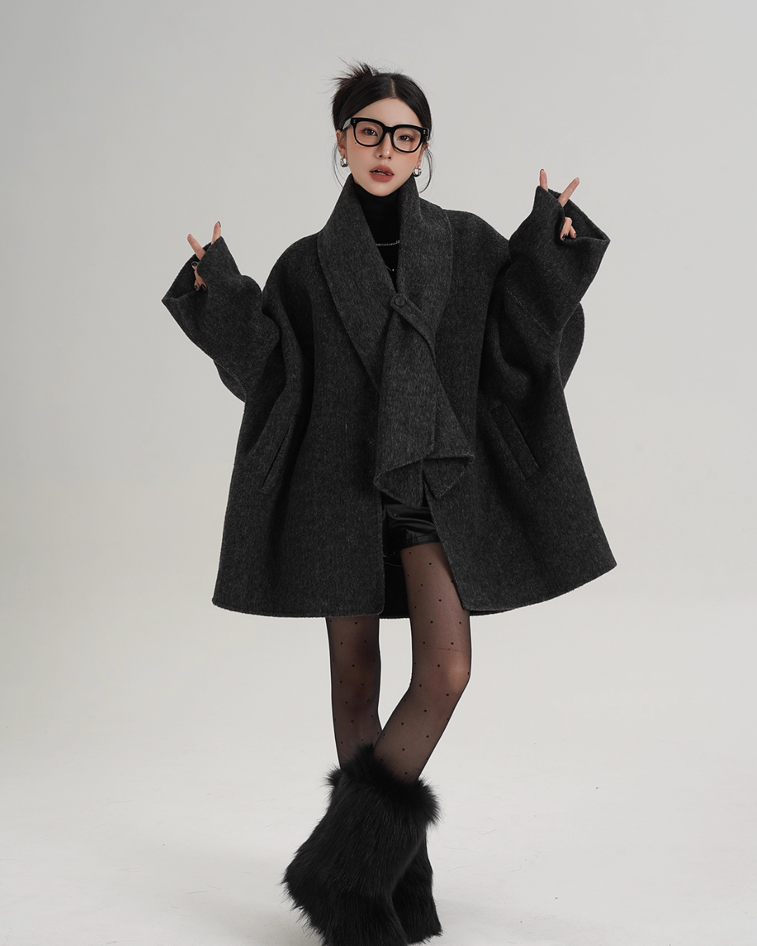 Collarless Wool Coat Collarless Wool Coat
