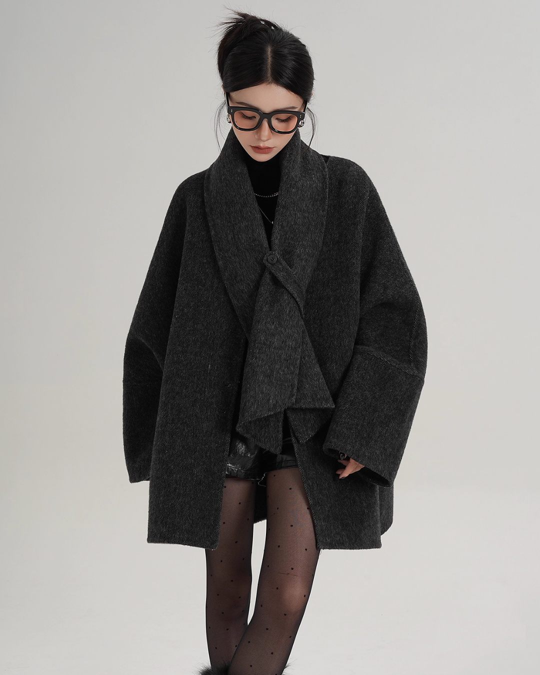 Collarless Wool Coat Collarless Wool Coat