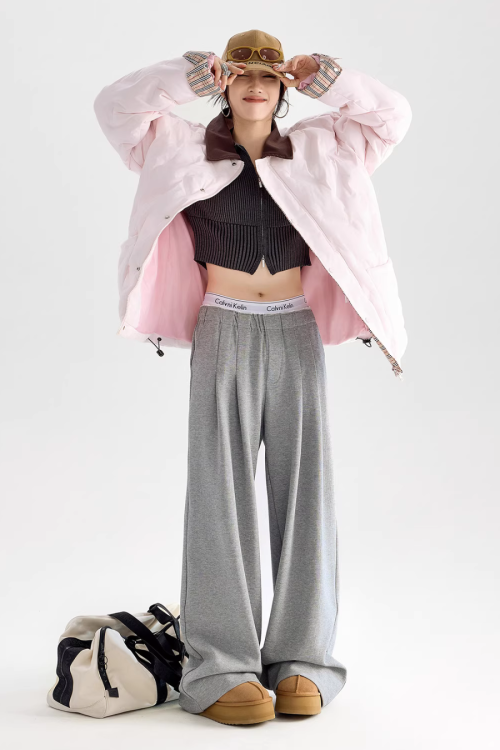 Color Block Collar Down Jacket