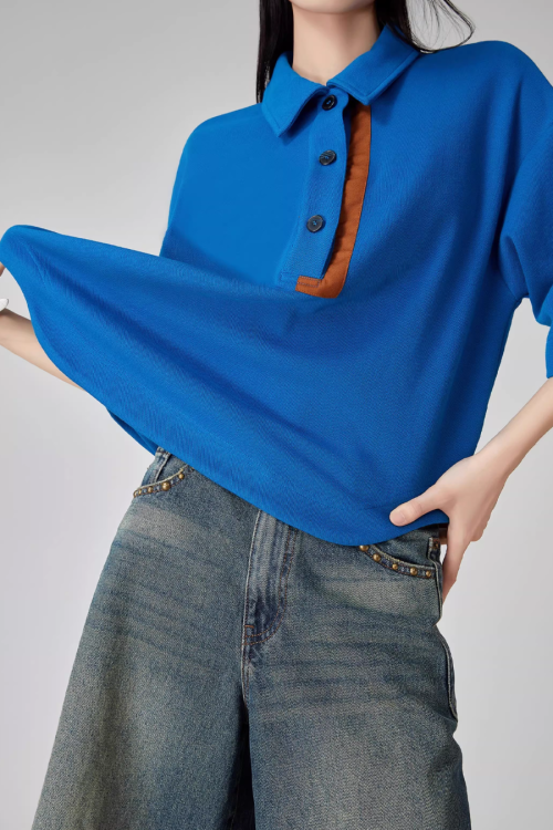 Color-Block Retro Polo Shirt