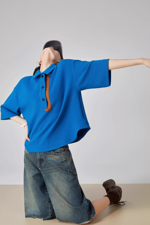 Color-Block Retro Polo Shirt