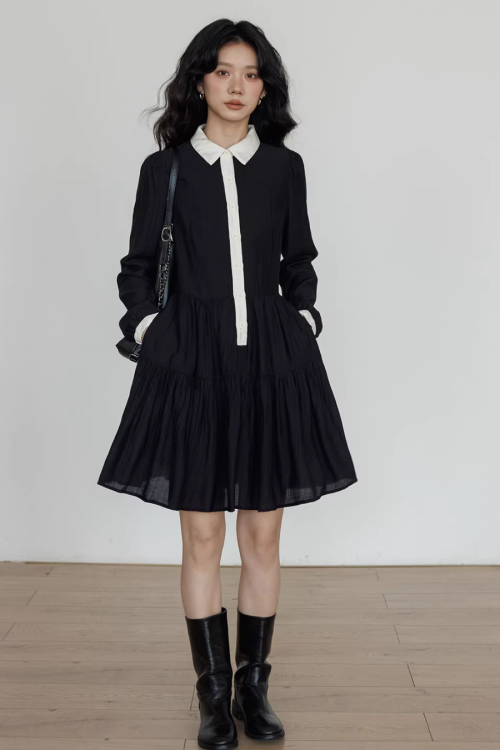 Color-Block Shirt Dress