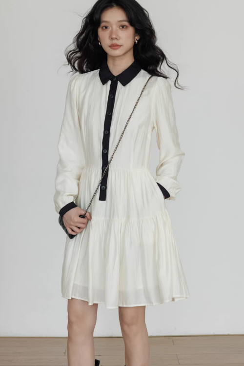 Color-Block Shirt Dress