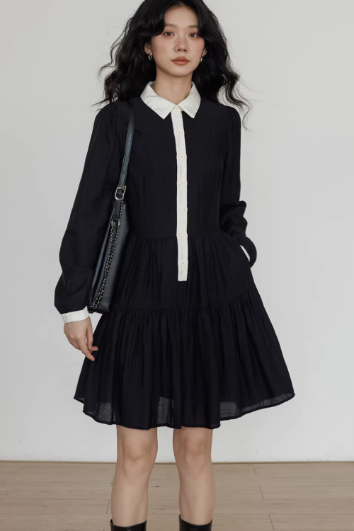 Color-Block Shirt Dress