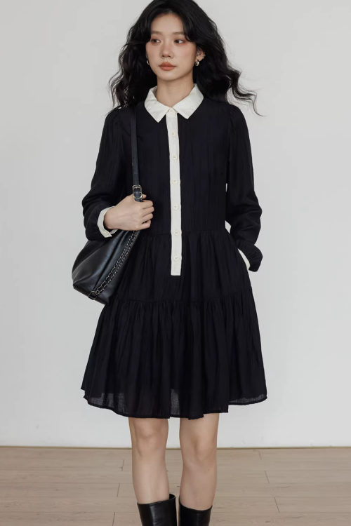 Color-Block Shirt Dress