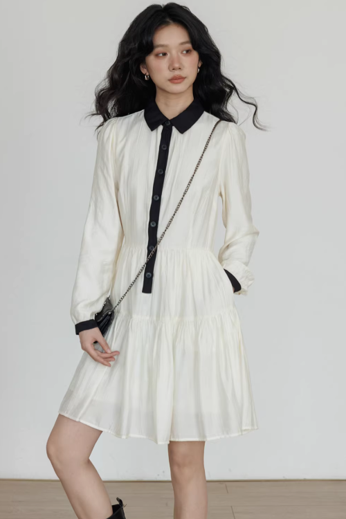 Color-Block Shirt Dress