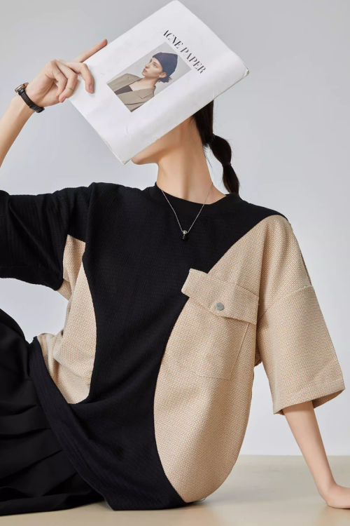 Color Blocking Short Sleeve T-Shirt