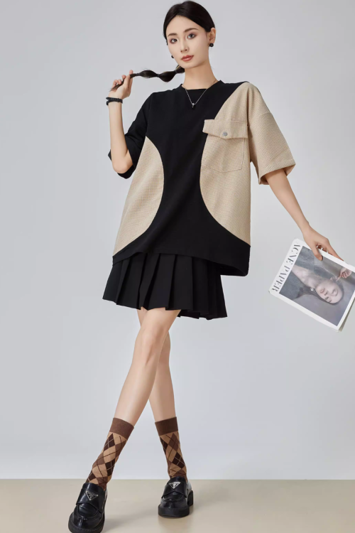 Color Blocking Short Sleeve T-Shirt