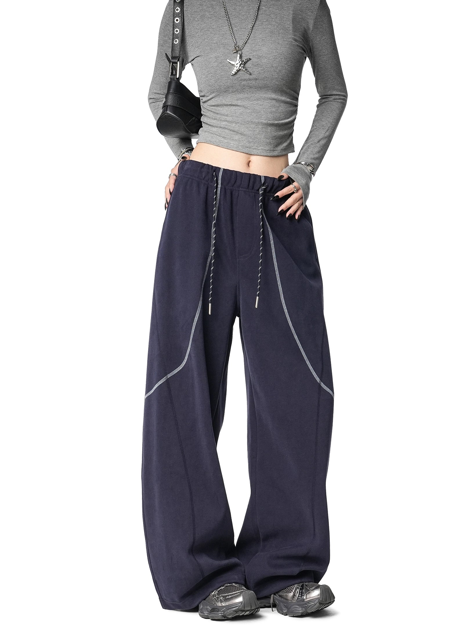 Color Contrast Stitch Sweat Pants Color Contrast Stitch Sweat Pants