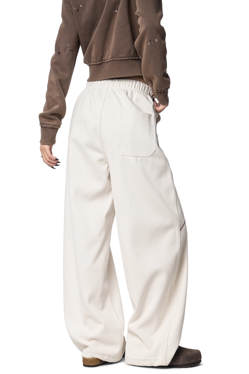 Color Contrast Stitch Sweat Pants