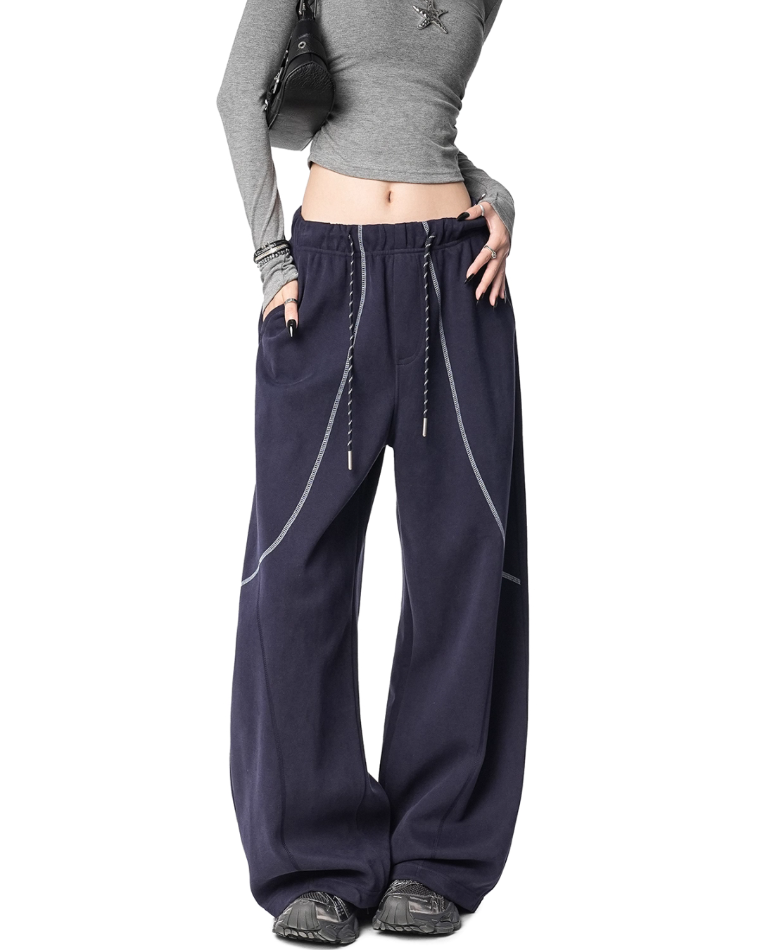 Color Contrast Stitch Sweat Pants Color Contrast Stitch Sweat Pants