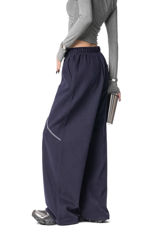 Color Contrast Stitch Sweat Pants